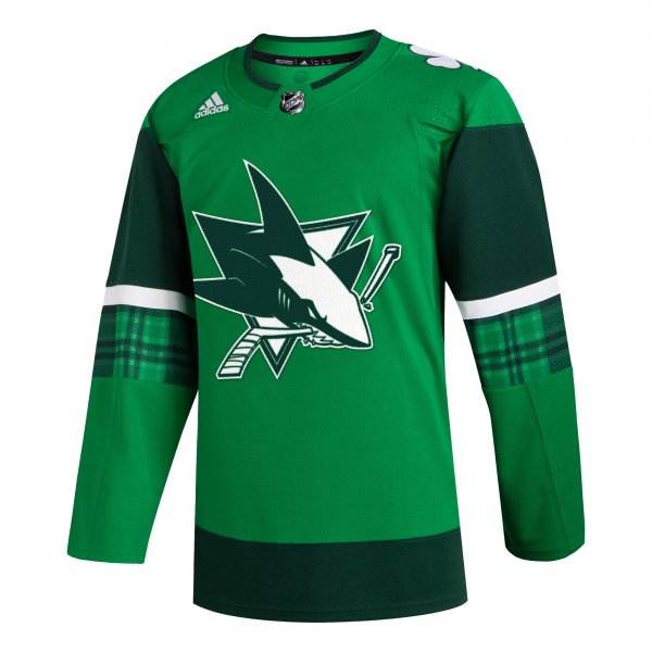 Men's San Jose Sharks  adidas Kelly Green 2023 St. Patrick's Day Primegreen Jersey