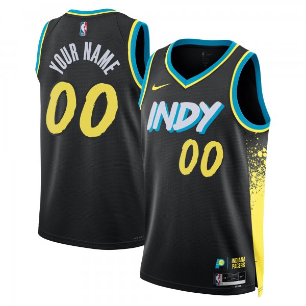 Unisex Indiana Pacers  Nike Black 2023/24 Custom Swingman Jersey - City Edition