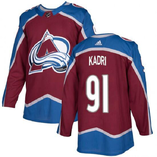 Men's Colorado Avalanche #91 Nazem Kadri Adidas Burgundy Home NHL Jersey