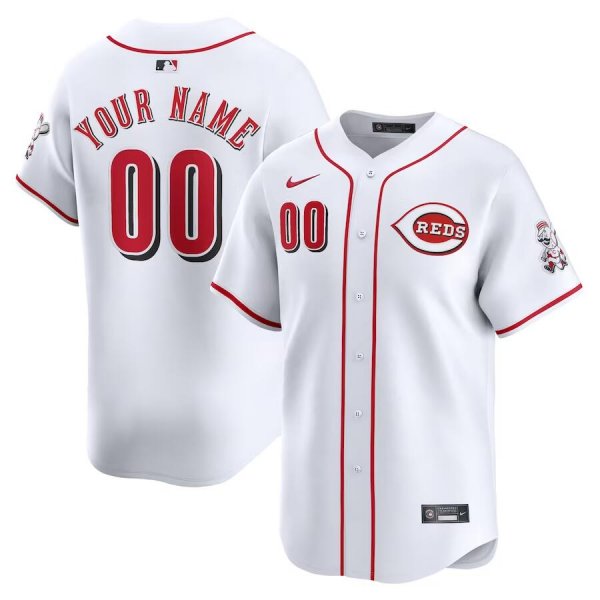 Men's Cincinnati Reds Nike White Home Limited Custom Jersey