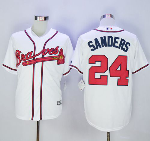 Women's Atlanta Braves #24 Deion Sanders White New Cool Base Stitched MLB Jersey