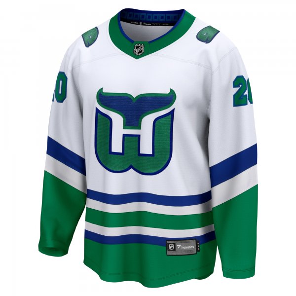 Men's Carolina Hurricanes Sebastian Aho Fanatics White Whalers Premier Breakaway Jersey