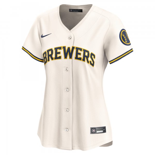 Women's Milwaukee Brewers  Nike Cream 2024 Jackie Robinson Day Home Limited Jersey