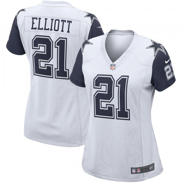 Women's Dallas Cowboys Ezekiel Elliott Nike White Alternate Game Jersey