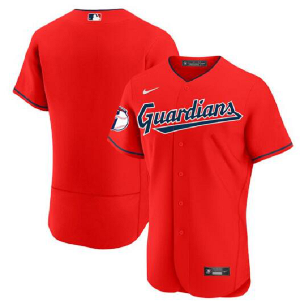 Men's Cleveland Guardians Red Blank Stitched Jersey