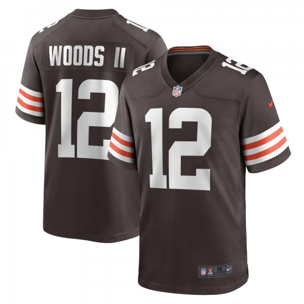 Men's Cleveland Browns Michael Woods II Nike Brown Game Player Jersey