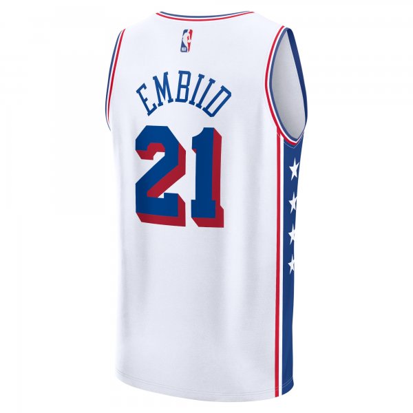 Men's Philadelphia 76ers Joel Embiid Fanatics White Fast Break Replica Jersey - Association Edition