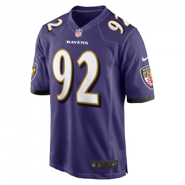 Men's Baltimore Ravens Justin Madubuike Nike Purple Game Player Jersey