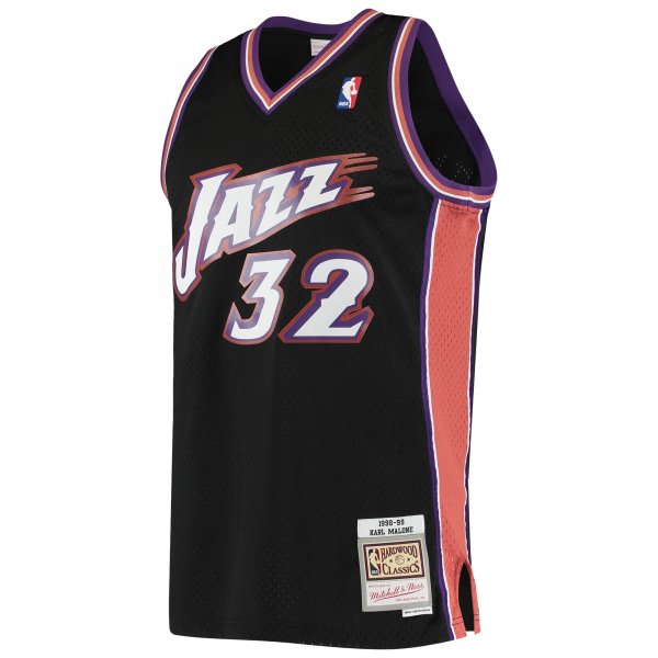 Men's Utah Jazz Karl Malone Mitchell & Ness Black 2001/02 Hardwood Classics Swingman Jersey