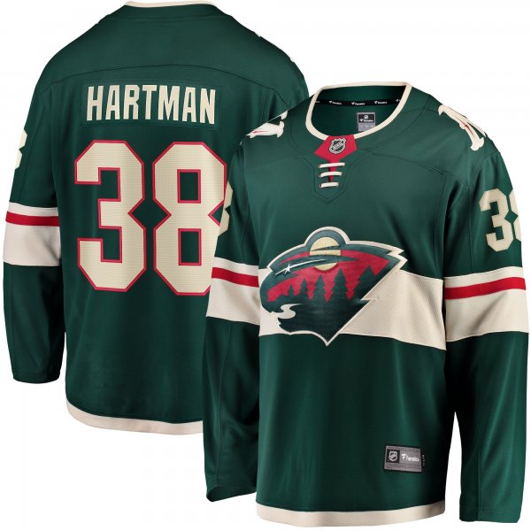 Men's Minnesota Wild Ryan Hartman Fanatics Green Home Breakaway Player Jersey