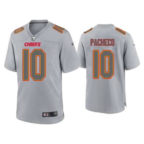 Men's Nike NFL Kansas City Chiefs Isiah Pacheco #10 Gray Atmosphere Fashion Game Jersey