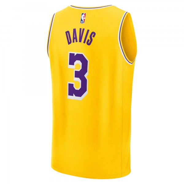 Men's Los Angeles Lakers Anthony Davis Fanatics Gold Fast Break Replica Jersey - Icon Edition