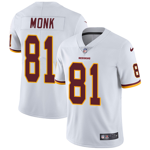 Men's Nike Washington Redskins #81 Art Monk White Stitched NFL Vapor Untouchable Limited Jersey