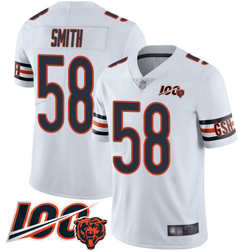 Chicago Bears #58 Roquan Smith White Men's Stitched NFL 100th Season Vapor Limited Jersey