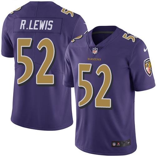 Nike Baltimore Ravens #52 Ray Lewis Purple Youth Stitched NFL Limited Rush Jersey