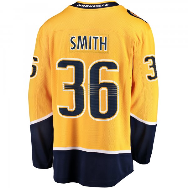 Men's Nashville Predators Cole Smith Fanatics Gold  Premier Breakaway Player Jersey