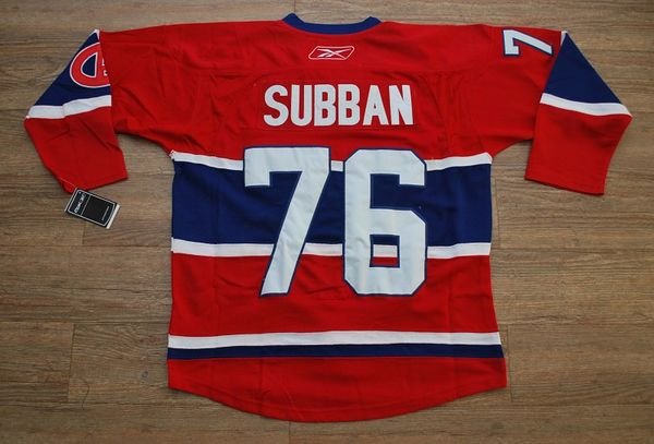 Montreal Canadiens #76 PK Subban Stitched Red New CA NHL Jersey