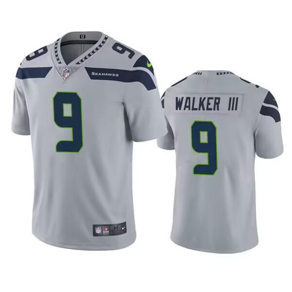 Youth Seattle Seahawks #9 Kenneth Walker III Grey Vapor Untouchable Limited Stitched NFL Jersey