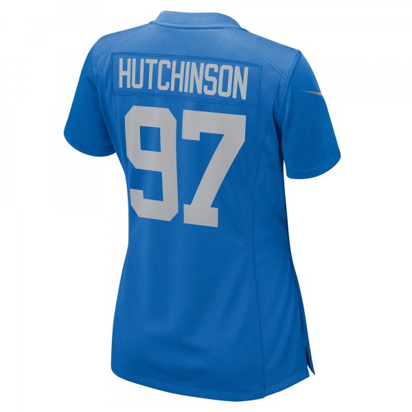 Women's Detroit Lions Aidan Hutchinson Nike Blue Player Jersey