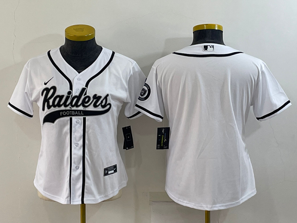 Women's Las Vegas Raiders Blank White Stitched Baseball Cool Base Jersey