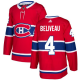 Adidas Montreal Canadiens #4 Jean Beliveau Red Home Stitched NHL Jersey