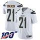 Men's Los Angeles Chargers #21 LaDainian Tomlinson White Stitched NFL 100th Season Vapor Limited Jersey