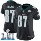 Women's Nike NFL Philadelphia Eagles #87 Brent Celek Limited Alternate Black Vapor Untouchable Super Bowl LII Jersey