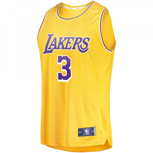 Men's Los Angeles Lakers Anthony Davis Fanatics Gold Fast Break Replica Jersey - Icon Edition