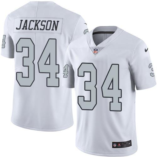 Nike Las Vegas Raiders #34 Bo Jackson White Youth Stitched NFL Limited Rush Jersey