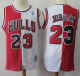 Men's Chicago Bulls #23 Michael Jordan Split Fashion Red/White Stitched NBA Jersey