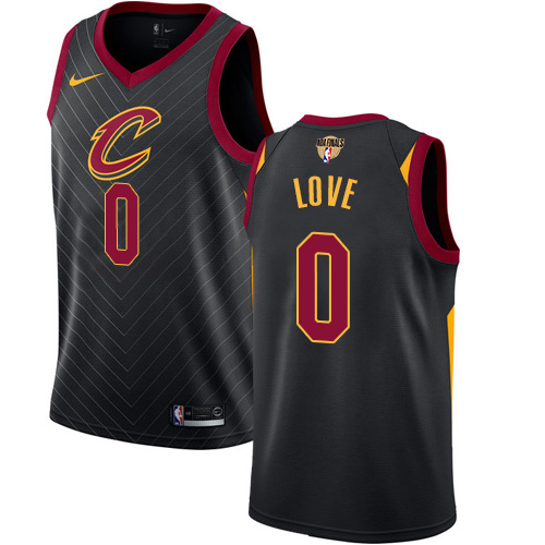 Men's Nike Cleveland Cavaliers #0 Kevin Love Black The Finals Patch Swingman Statement Edition NBA Jersey