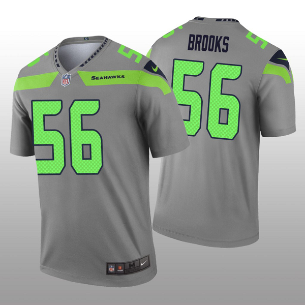 Seattle Seahawks #56 Jordyn Brooks Gray Inverted Legend Men's Jersey