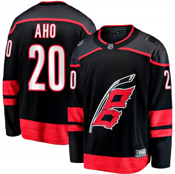 Men's Carolina Hurricanes Sebastian Aho Fanatics Black Home Breakaway Jersey