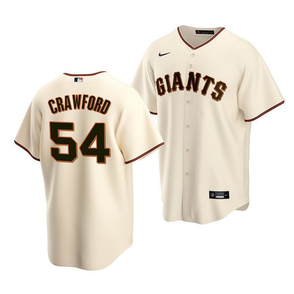 Men's San Francisco Giants #54 Reggie Crawford 2022 MLB Draft Jersey Cream Home