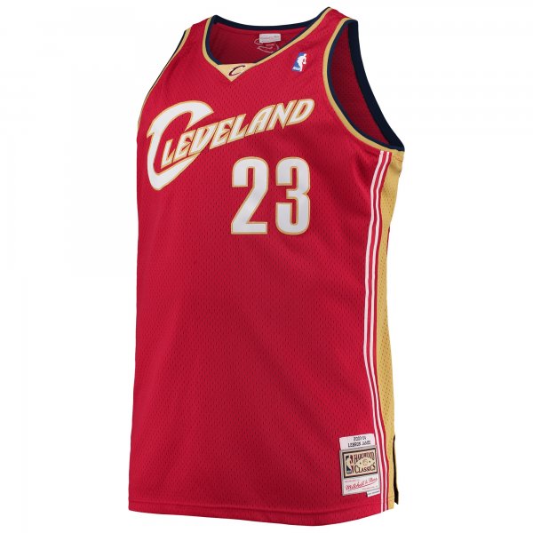 Men's Cleveland Cavaliers LeBron James Mitchell & Ness Red 2003/04 Big & Tall Hardwood Classics Swingman Jersey