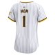 Women's San Diego Padres Nike White #1 Mom Home Limited Jersey