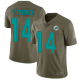 Men's Nike Miami Dolphins #14 Ryan Fitzpatrick Limited Olive Football 2017 Salute To Service NFL Jersey