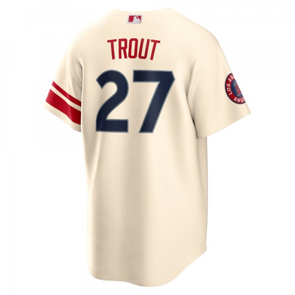 Men's Los Angeles Angels Mike Trout Nike Cream City Connect Replica Player Jersey