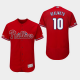 Men's Philadelphia Phillies #10 J.T. Realmuto Majestic Alternate Scarlet Flex Base MLB Jersey