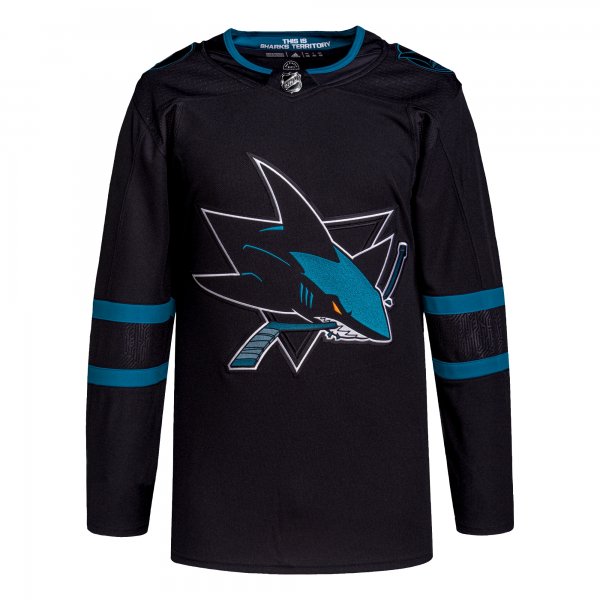 Men's San Jose Sharks adidas Black Alternate Primegreen Jersey