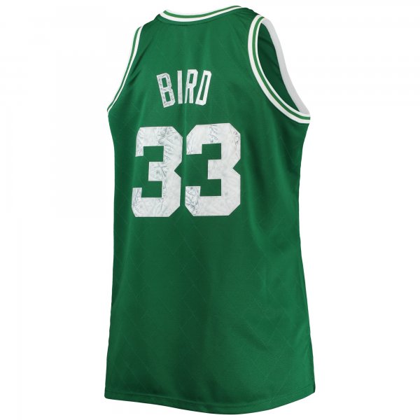 Men's Boston Celtics Larry Bird Mitchell & Ness Kelly Green Big & Tall 1985/86 NBA 75th Anniversary Diamond Swingman Jersey