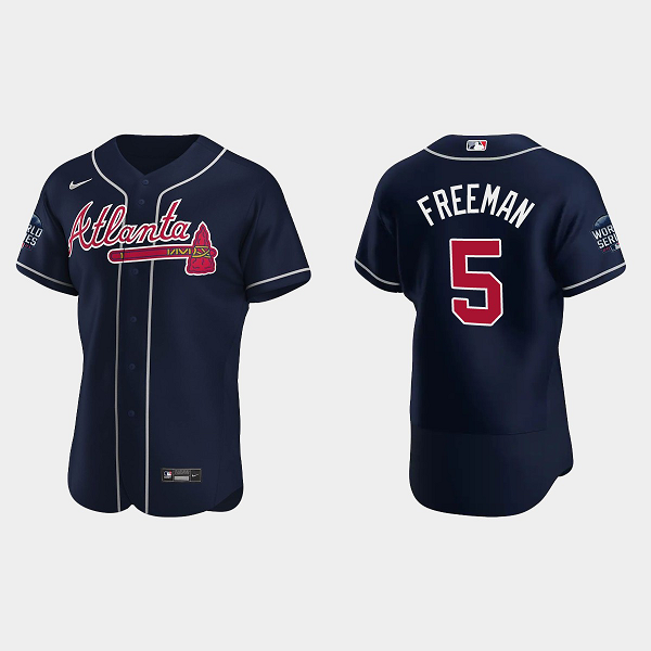 Freddie Freeman Atlanta Braves 2021 World Series MLB Flexbase Jersey - Navy