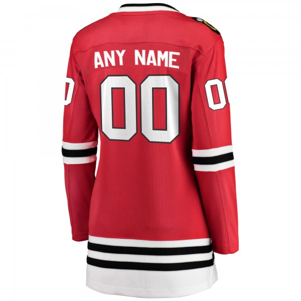 Women's Chicago Blackhawks Fanatics Red Home Breakaway Custom Jersey