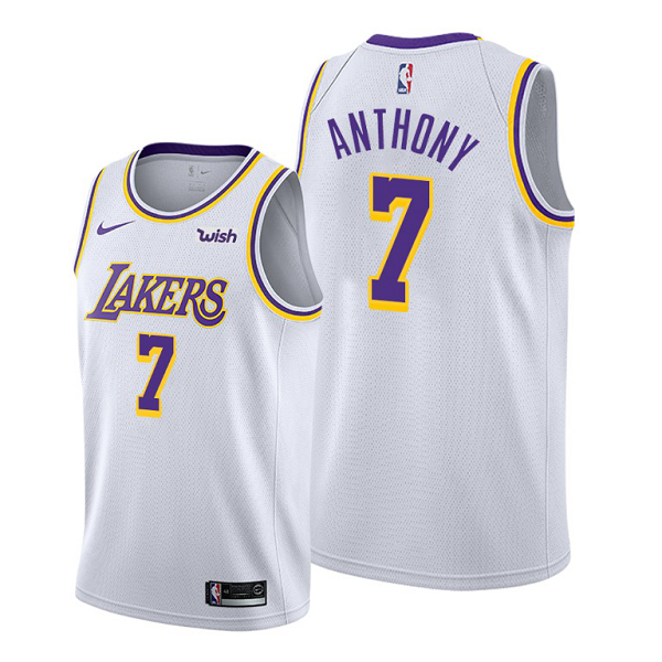 Men's Los Angeles Lakers #7 Carmelo Anthony 2021 NBA Trade White Association Edition Jersey