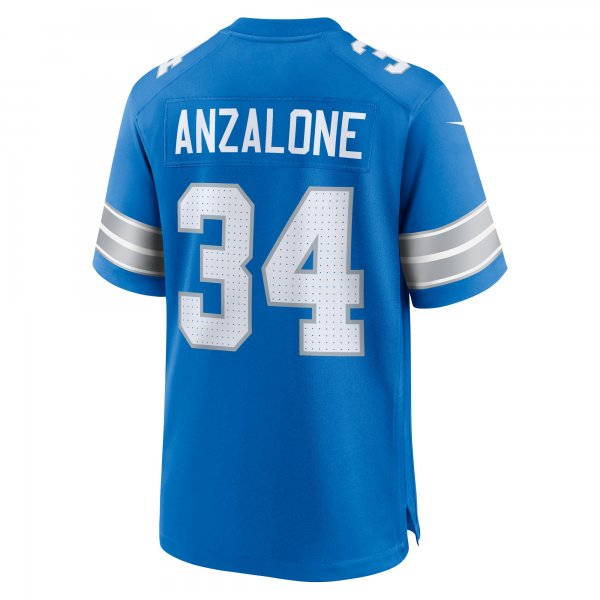 Men's Detroit Lions Alex Anzalone Nike Blue Game Jersey