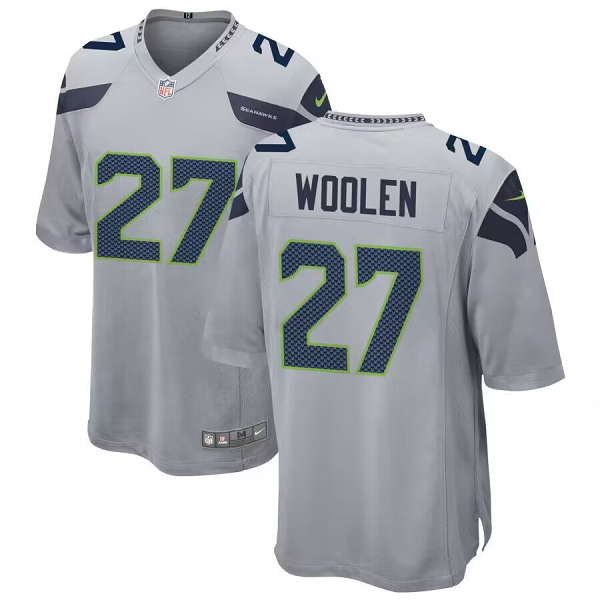 Men's Seattle Seahawks Tariq Woolen #27 Nike Gray NFL Game Jersey