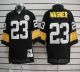 Men's Mitchell And Ness Pittsburgh Steelers #23 Mike Wagner Black Stitched NFL Jersey