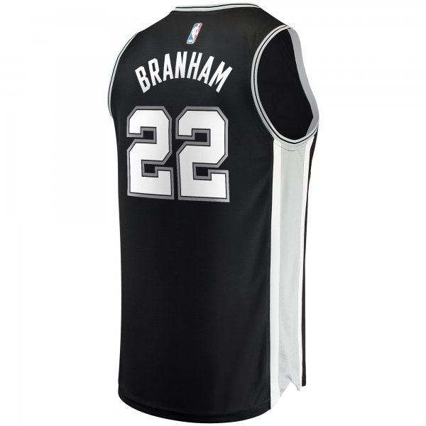 Men's San Antonio Spurs Malaki Branham Fanatics Black Fast Break Replica Player Jersey - Icon Edition