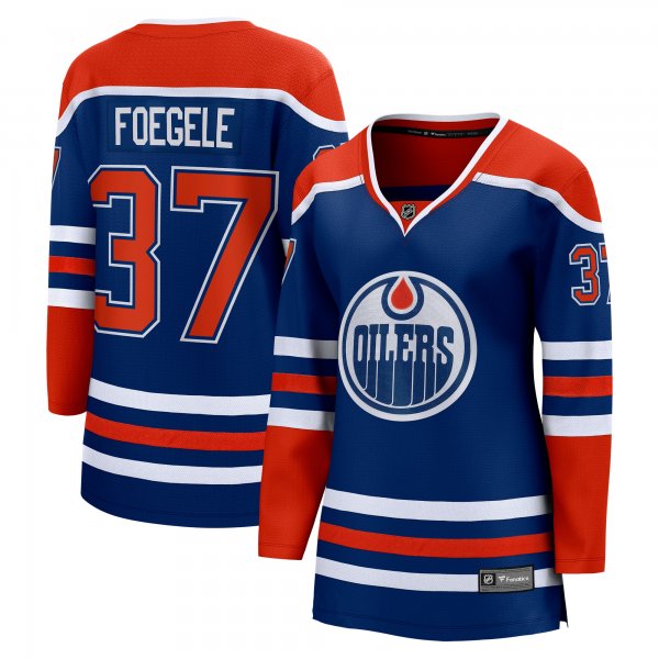 Women's Edmonton Oilers Warren Foegele Fanatics Royal Home Breakaway Player Jersey