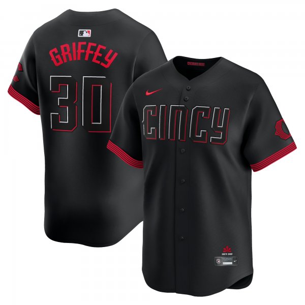 Men's Cincinnati Reds Ken Griffey Jr. Nike Black City Connect Limited Player Jersey